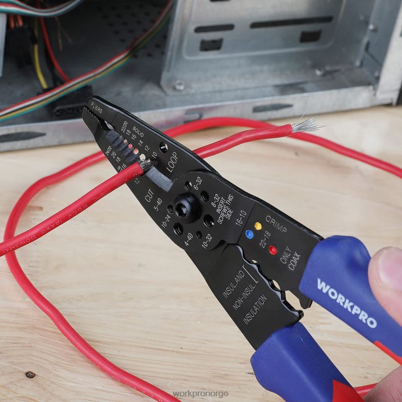 WORKPRO 8-tommers wire stripper, multi-verktøy wire cutter for stripping, kutting og krymping nyttig verktøy 622PZ158
