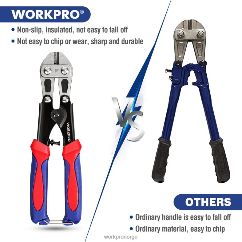 WORKPRO mini boltkutter 8-tommer/210mm, cr-mo liten boltkutter morden verktøy 622PZ157