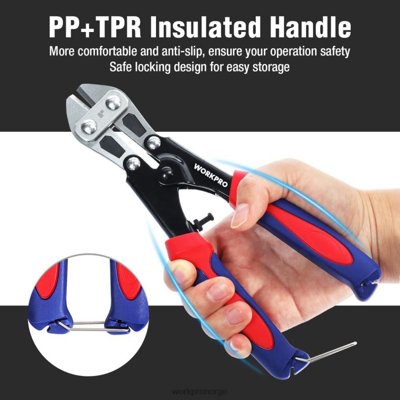 WORKPRO mini boltkutter 8-tommer/210mm, cr-mo liten boltkutter morden verktøy 622PZ157
