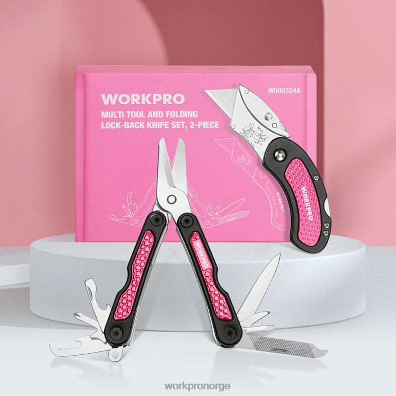 WORKPRO verktøykniv og multiverktøysett rosa verktøy 622PZ44