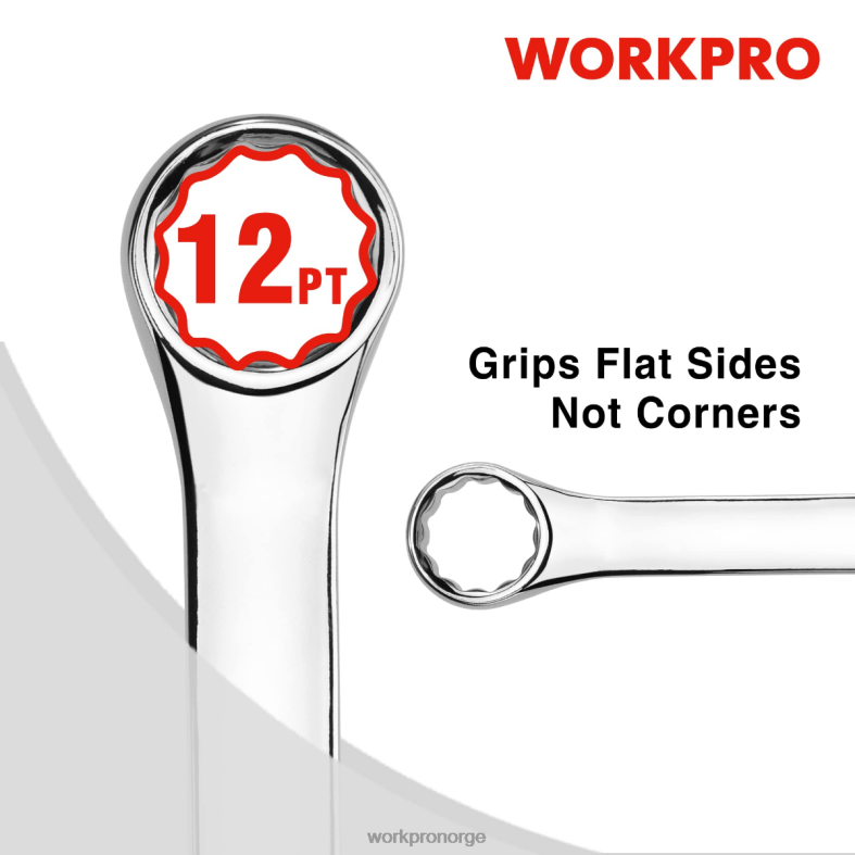 WORKPRO 12 stk metrisk 8-19 mm, premium cr-v kombinasjonsnøkkelsett ny verktøy 622PZ95