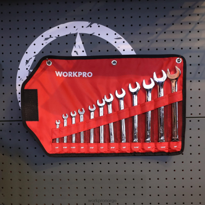 WORKPRO 12 stk metrisk 8-19 mm, premium cr-v kombinasjonsnøkkelsett ny verktøy 622PZ95