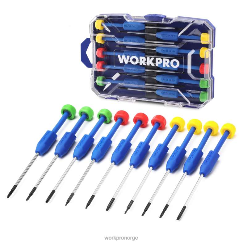WORKPRO 10-delers presisjonsskrutrekkersett med etui, phillips, slisset, torx-stjerne, reparasjonsverktøysett for magnetisk skrutrekker, sklisikre grep ny verktøy 622PZ103