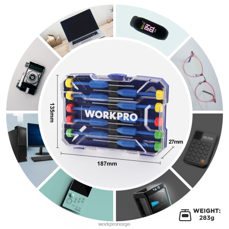 WORKPRO 10-delers presisjonsskrutrekkersett med etui, phillips, slisset, torx-stjerne, reparasjonsverktøysett for magnetisk skrutrekker, sklisikre grep ny verktøy 622PZ103