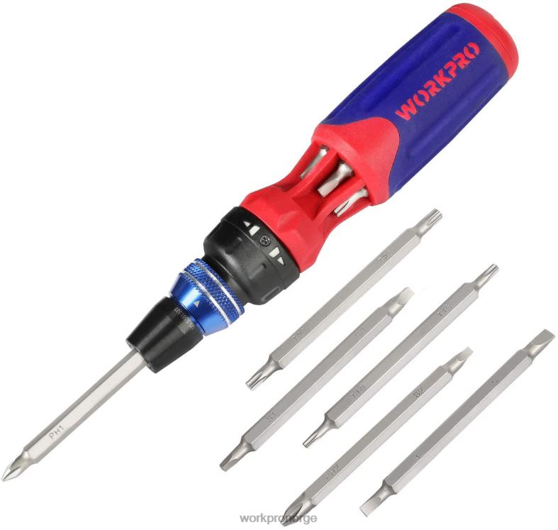 WORKPRO 12-i-1 skrallende multi-bits skrutrekker med hurtiglastmekanisme morden verktøy 622PZ101