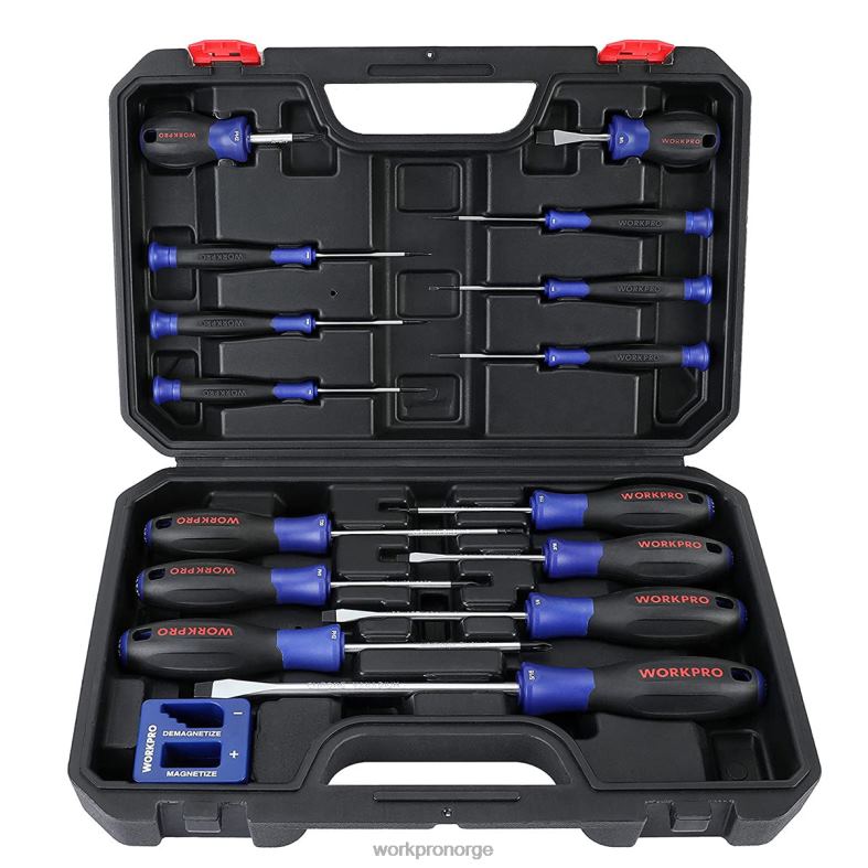WORKPRO magnetisk skrutrekkersett, 16 stk torx slissede stjerneskrutrekkere med magnetisator ny verktøy 622PZ98