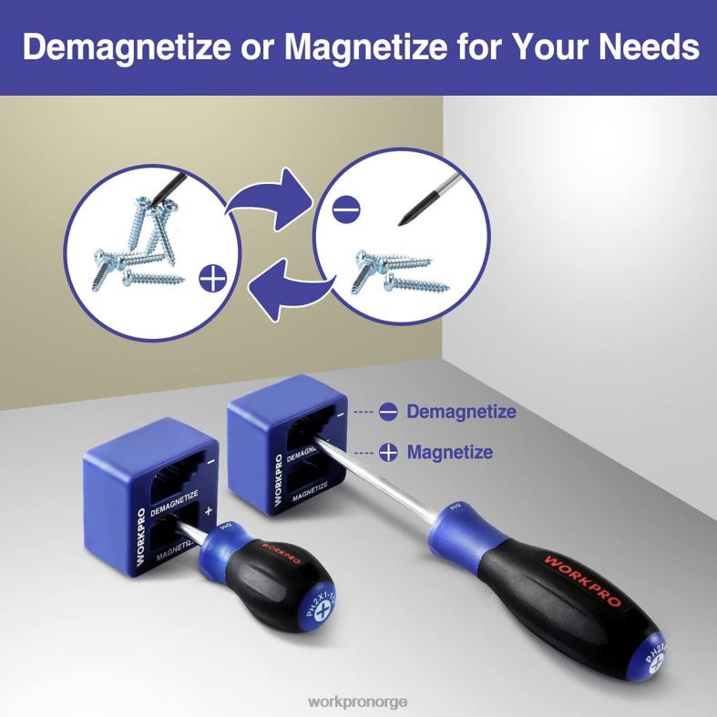 WORKPRO magnetisk skrutrekkersett, 16 stk torx slissede stjerneskrutrekkere med magnetisator ny verktøy 622PZ98
