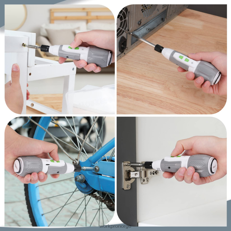 WORKPRO trådløs 4v usb oppladbart litium-ion batteri skrutrekkersett rosa/hvit verktøy 622PZ236