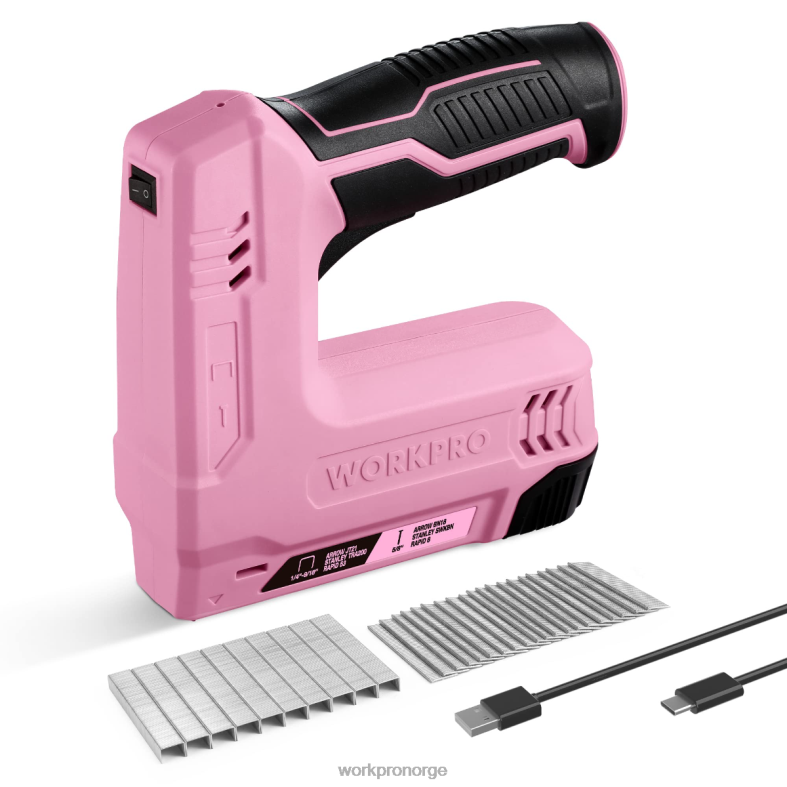 WORKPRO 3,6v 2,0ah batteridrevet elektrisk trådløs 2-i-1 stift og spikerpistol rosa/grå verktøy 622PZ265