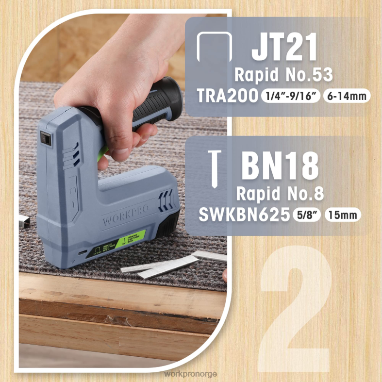 WORKPRO 3,6v 2,0ah batteridrevet elektrisk trådløs 2-i-1 stift og spikerpistol rosa/grå verktøy 622PZ265