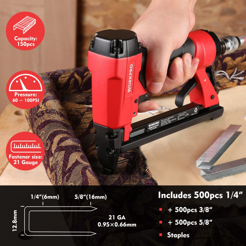 WORKPRO pneumatisk stiftepistol, 8016/7116 stiftemaskin morden verktøy 622PZ182
