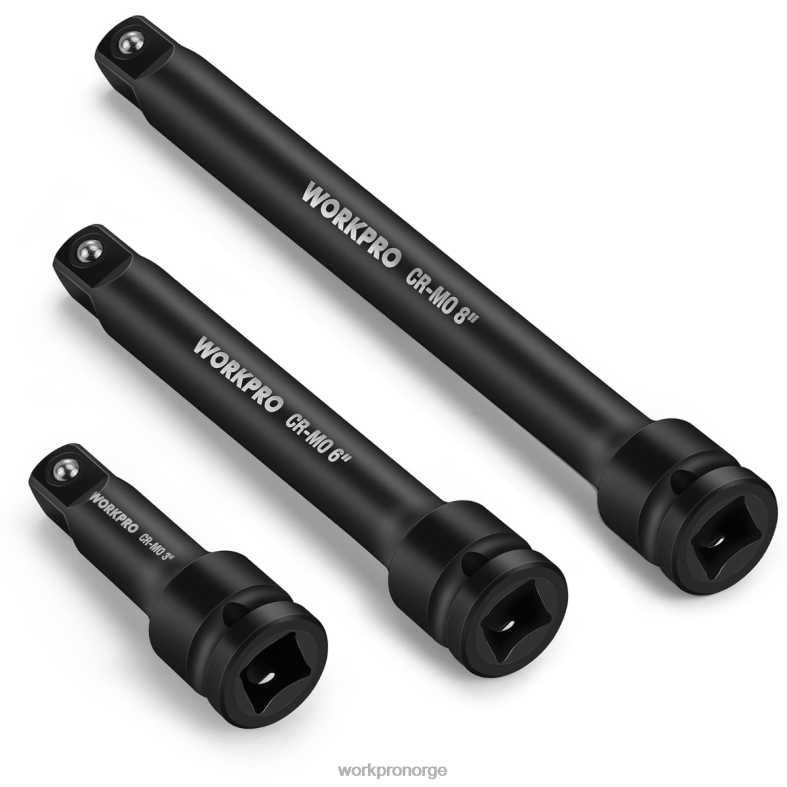 WORKPRO 3 deler 3, 6, 8 tommers 1/2-tommers socket drive slagforlengelsesstangsett nyttig verktøy 622PZ202