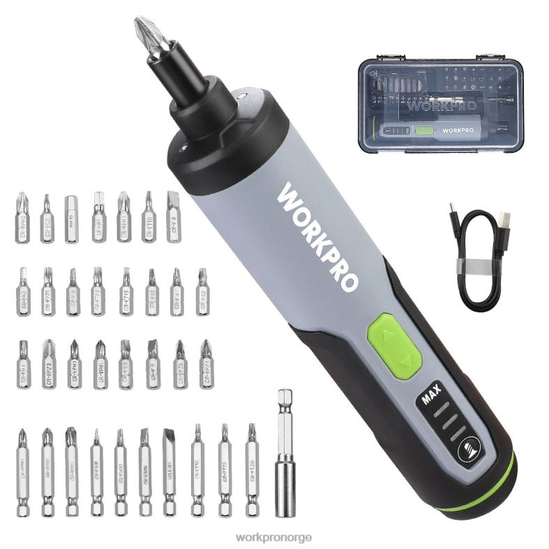 WORKPRO 4v elektrisk skrutrekker, oppladbart batteridrevet skrutrekkersett med led lys nyttig verktøy 622PZ232