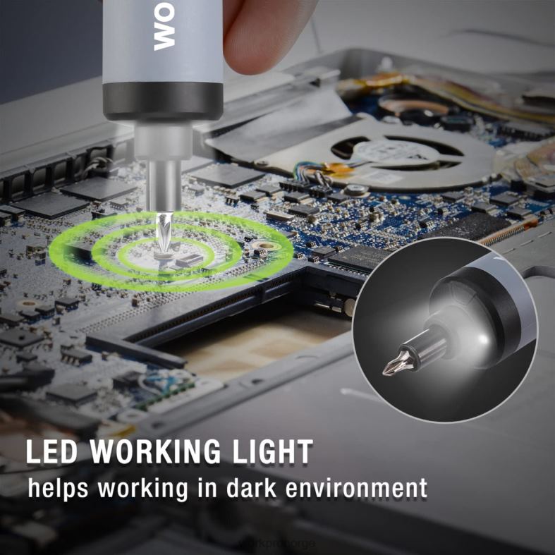 WORKPRO 4v elektrisk skrutrekker, oppladbart batteridrevet skrutrekkersett med led lys nyttig verktøy 622PZ232