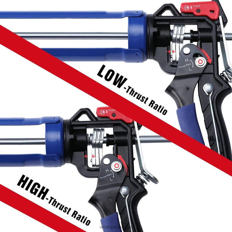 WORKPRO justerbart skyveforhold fugepistol for standard fugerør hjelpsom verktøy 622PZ135