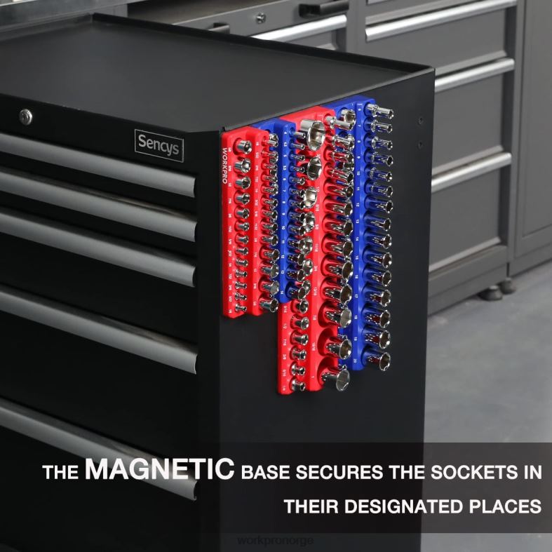 WORKPRO magnetisk arrangørsett med 4 stk morden verktøy 622PZ134