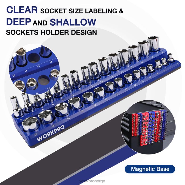 WORKPRO magnetisk arrangørsett med 6 stk morden verktøy 622PZ126