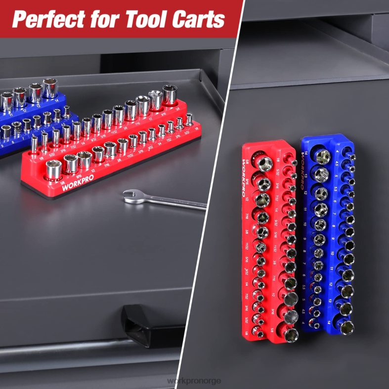 WORKPRO magnetisk socket organizer sett ny verktøy 622PZ131
