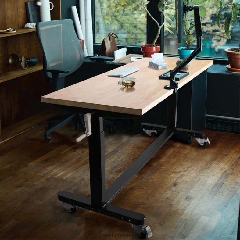 WORKPRO høydejusterbart arbeidsbord med sveiv, med hjul og nivelleringsføtter, 500 lbs lastekapasitet nyttig Oppbevaring 622PZ3