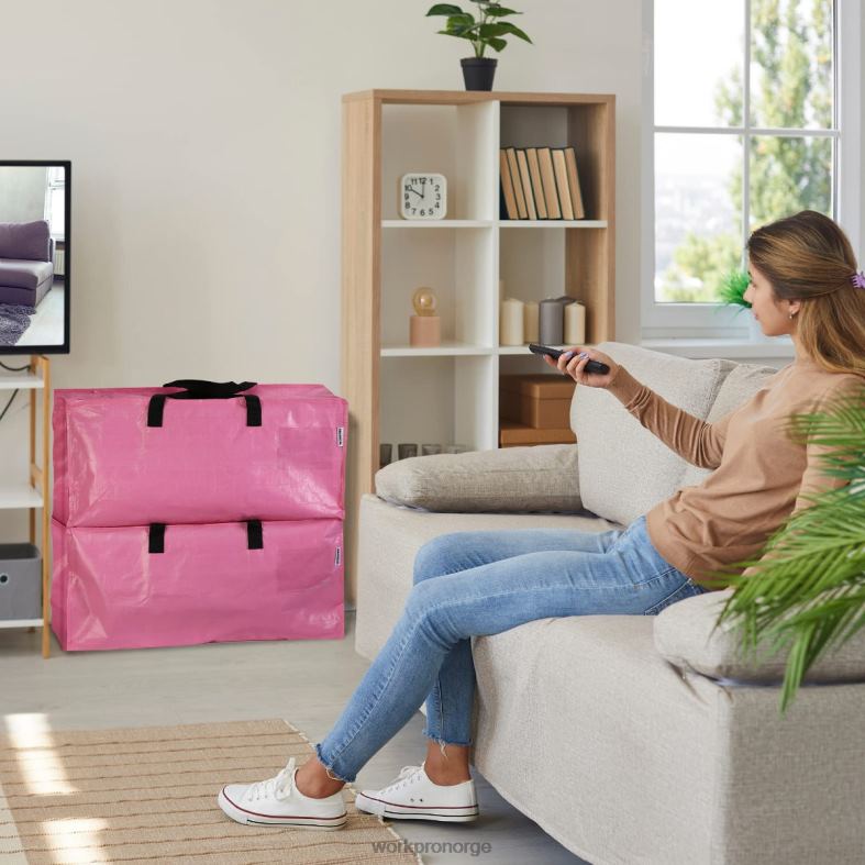 WORKPRO 6-paknings ekstra store kraftige oppbevaringsvesker med glidelåser og bærehåndtak ryggsekkstropper rosa/blått Oppbevaring 622PZ142