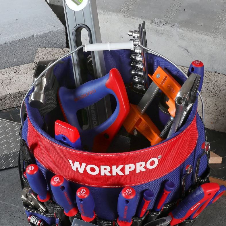 WORKPRO bøtteverktøy med 51 lommer (ikke verktøy inkludert) hjelpsom Oppbevaring 622PZ20