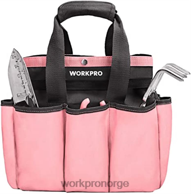 WORKPRO hageverktøyveske, hagebag med 8 lommer, hjemmeorganisator for innendørs og utendørs hagearbeid rosa/grønn Oppbevaring 622PZ256