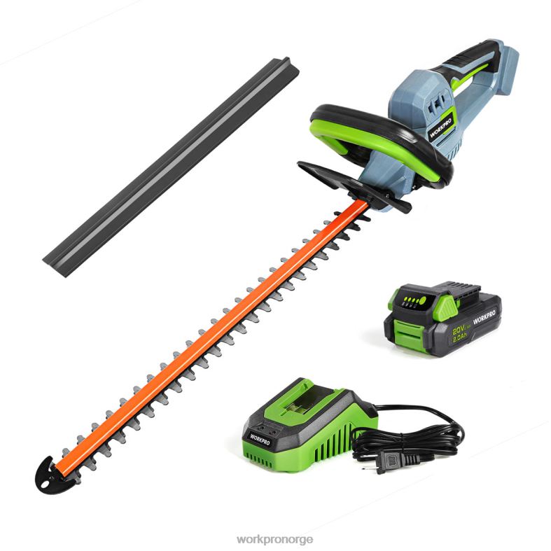 WORKPRO 20V trådløs hekksaks med doble kniver elektrisk hageverktøy 2,0ah batteri og 1 times hurtiglader inkludert morden verktøy 622PZ295