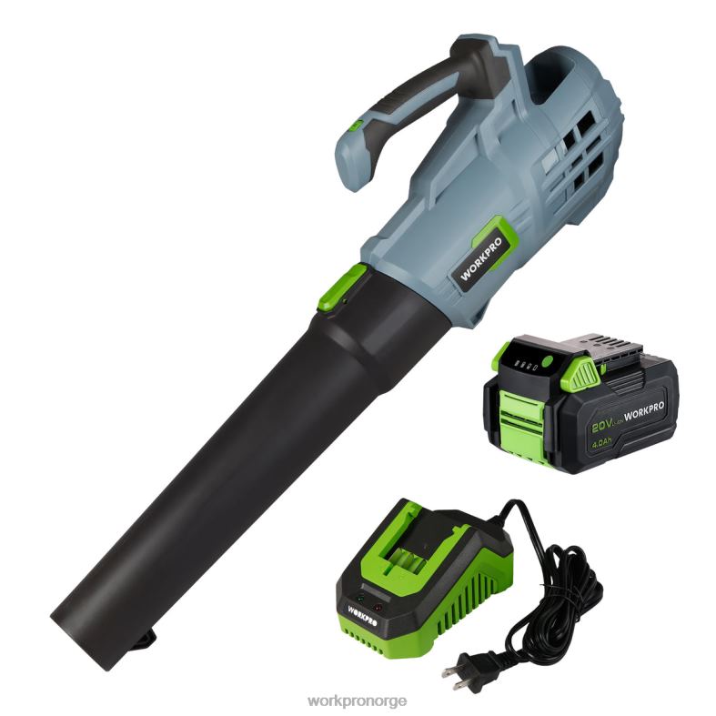 WORKPRO 20v trådløs løvblåser med 5 justerbare hastigheter 4,0ah større kapasitet batteri og hurtiglader inkludert hjelpsom verktøy 622PZ292
