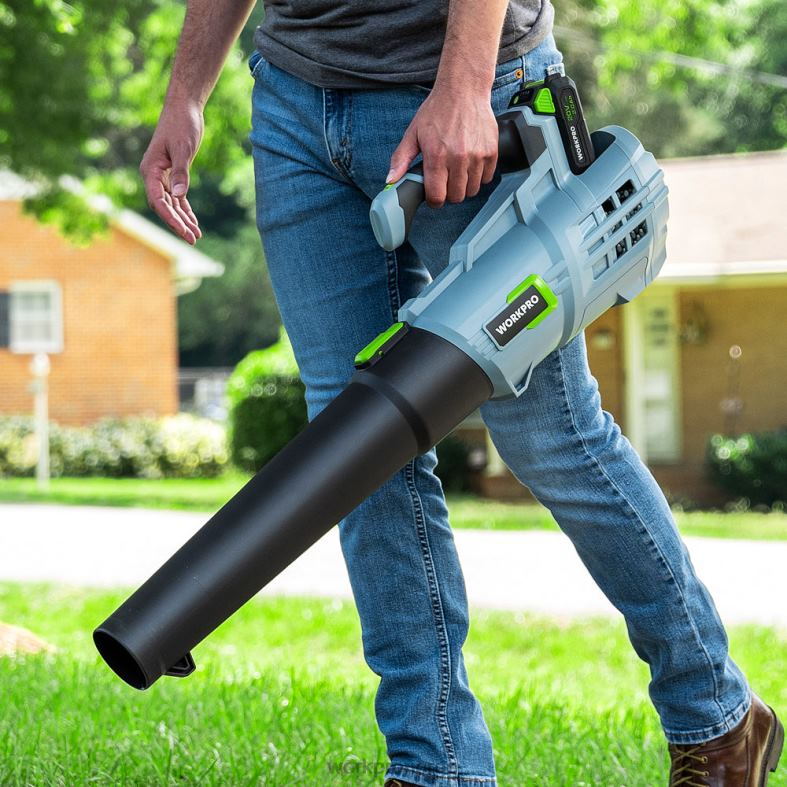 WORKPRO 20v trådløs løvblåser med 5 justerbare hastigheter 4,0ah større kapasitet batteri og hurtiglader inkludert hjelpsom verktøy 622PZ292