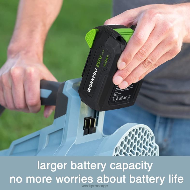 WORKPRO 20v trådløs løvblåser med 5 justerbare hastigheter 4,0ah større kapasitet batteri og hurtiglader inkludert hjelpsom verktøy 622PZ292
