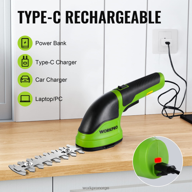 WORKPRO 2 i 1 håndholdt 3,6v elektrisk trådløs busktrimmer hekksaks/gressklipper rosa/grønn/hvit verktøy 622PZ268