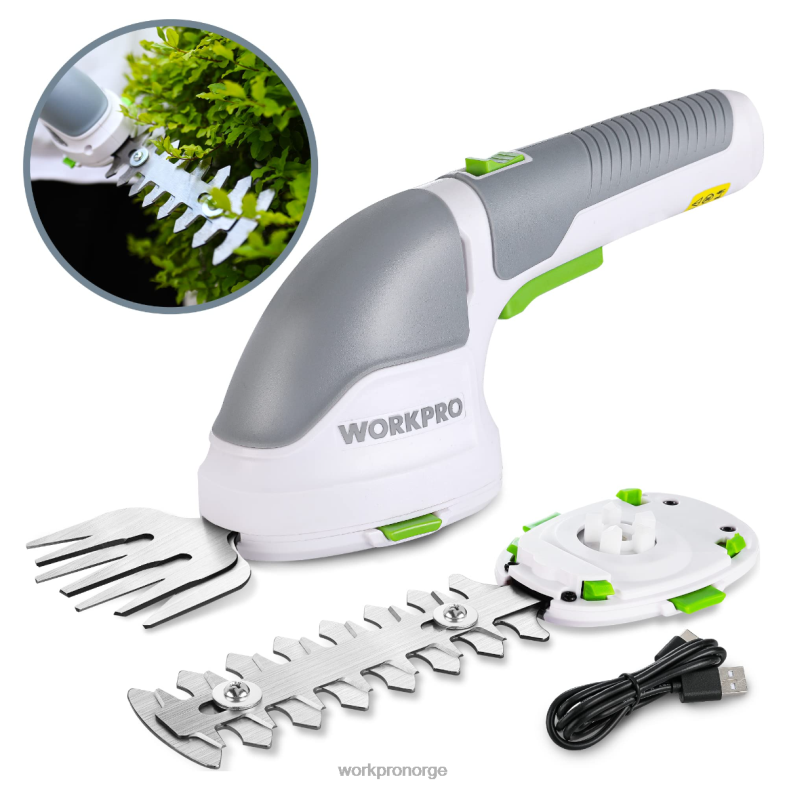 WORKPRO 2 i 1 håndholdt 3,6v elektrisk trådløs busktrimmer hekksaks/gressklipper rosa/grønn/hvit verktøy 622PZ268