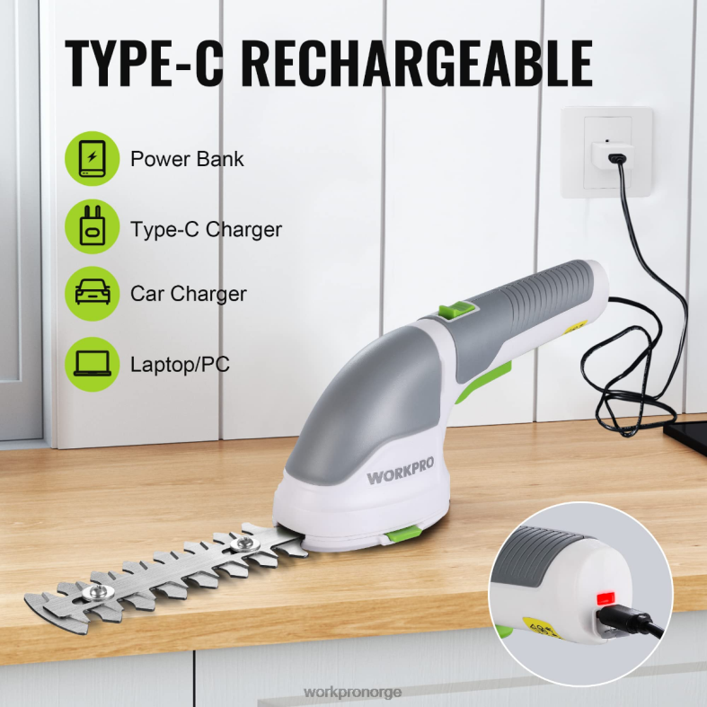 WORKPRO 2 i 1 håndholdt 3,6v elektrisk trådløs busktrimmer hekksaks/gressklipper rosa/grønn/hvit verktøy 622PZ268