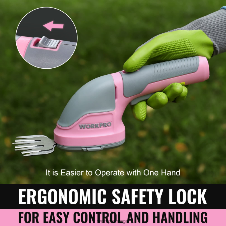 WORKPRO 2 i 1 håndholdt 3,6v elektrisk trådløs busktrimmer hekksaks/gressklipper rosa/grønn/hvit verktøy 622PZ268