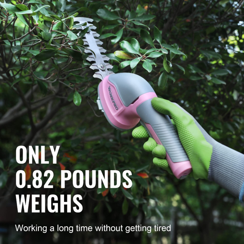 WORKPRO 2 i 1 håndholdt 3,6v elektrisk trådløs busktrimmer hekksaks/gressklipper rosa/grønn/hvit verktøy 622PZ268