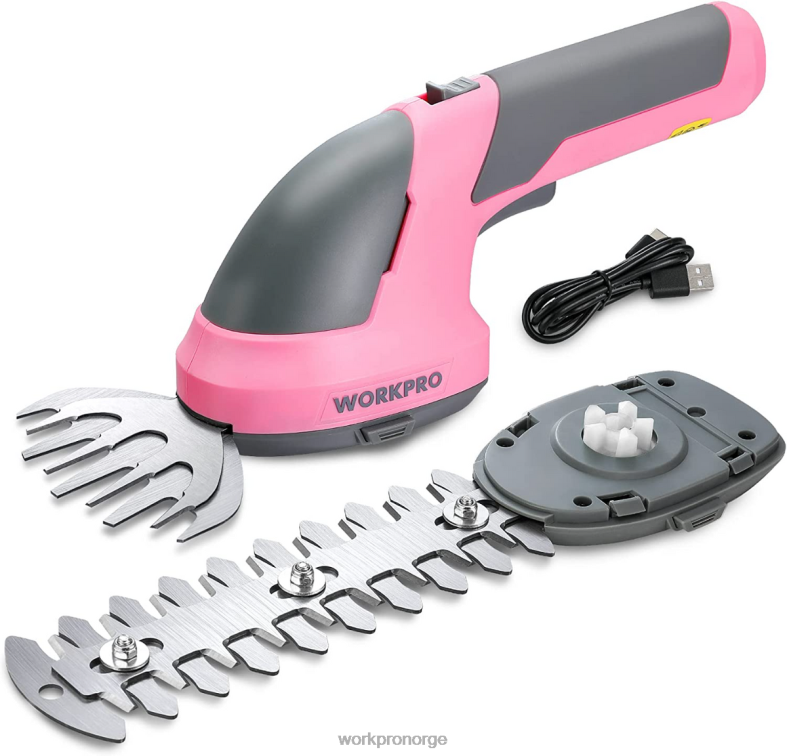 WORKPRO 2 i 1 håndholdt 7,2v elektrisk trådløs buskasakser hekksaks/gressklipper rosa/grønn/hvit verktøy 622PZ269