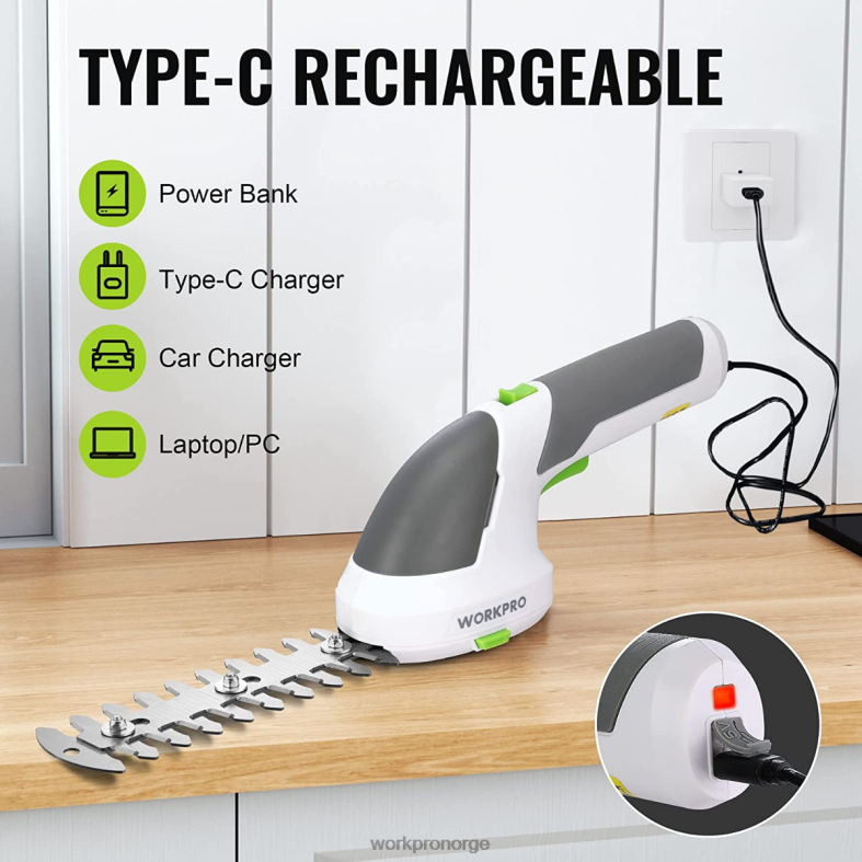 WORKPRO 2 i 1 håndholdt 7,2v elektrisk trådløs buskasakser hekksaks/gressklipper rosa/grønn/hvit verktøy 622PZ269