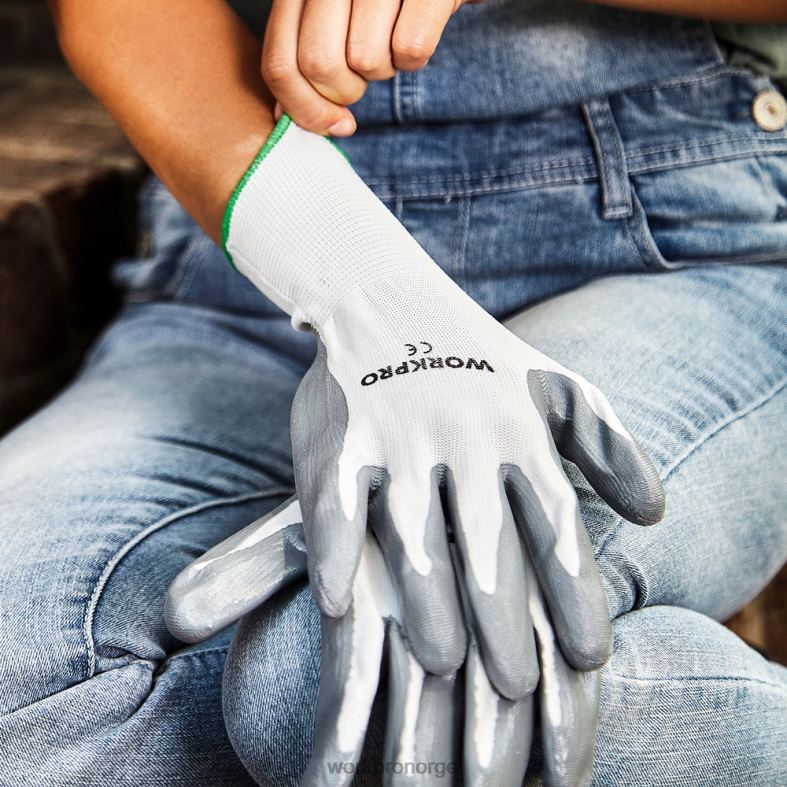WORKPRO 6 par hagearbeidshansker med øko latex palmebelagt hjelpsom verktøy 622PZ275
