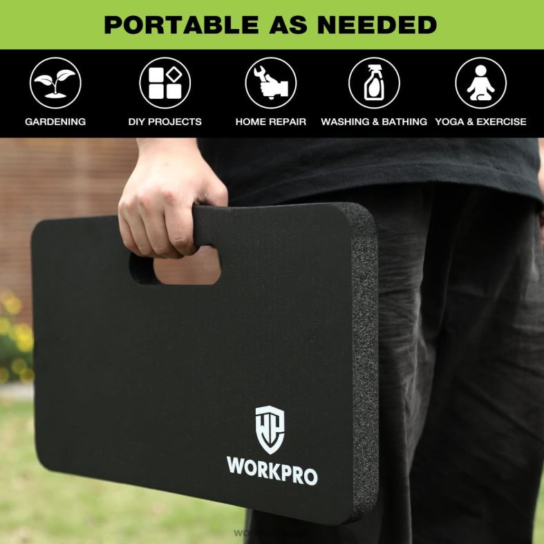 WORKPRO ekstra tykk knepute i skum, 17,5 x 11 x 1,5 svart verktøy 622PZ277